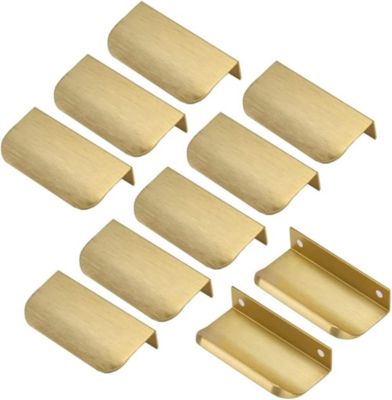 Yuanhao 10pcs poignée de meuble Invisible Poignée d'armoire dorée Distance des trous 64mm Poignée Invisible -Poignée de meuble poi