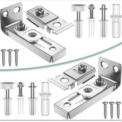 Yuanhao 2 ensembles Kit de réparation de quincaillerie pour portes pliantes - Comprend des supports supérieurs et inférieurs, des
