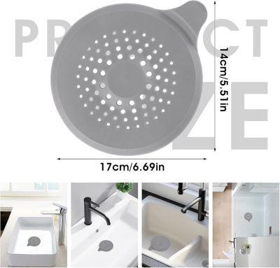 Yuanhao 2 Pieces Silicone Hair Catcher - Drain Filter - Sink Strainer with Suction Cup and Drain Cover - for Sinks, Tubs, Showers