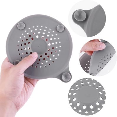 Yuanhao 2 Pieces Silicone Hair Catcher - Drain Filter - Sink Strainer with Suction Cup and Drain Cover - for Sinks, Tubs, Showers