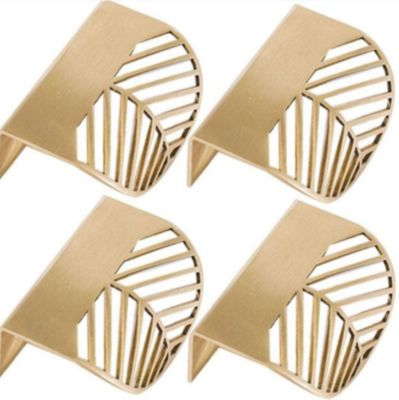 Yuanhao 4 Pcs Poignée de Tiroir Forme de Feuille 60mm Poignées de Meubles en Laiton Massif pour Salon Cuisine Chambre avec Vis