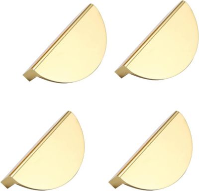 Yuanhao 4 Pièces Poignées de Cuisine de Metall, Poignées de Meubles de Metall Or, Poignées d'Armoires de Metall Or (Avec Vis), pou