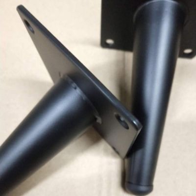 Yuanhao 4 Piece Furniture Slanted Table Legs - Slanted Taper 30cm, Painted Black, Metal Cabinet Legs, Tapered Furniture Legs, Stai