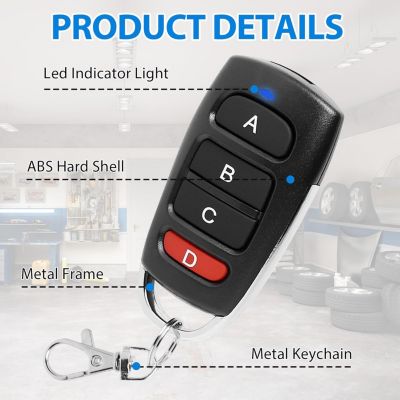 Yuanhao 4x Télécommande universelle pour portail 433 MHz - clonage de télécommande de porte de garage
