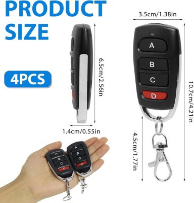 Yuanhao 4x Télécommande universelle pour portail 433 MHz - clonage de télécommande de porte de garage