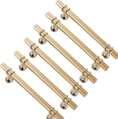 Yuanhao 6pcs poignées de meuble dorées poignée dorée - poignée de porte de cuisine Poignee Tiroir Laiton poignées dorées meuble en