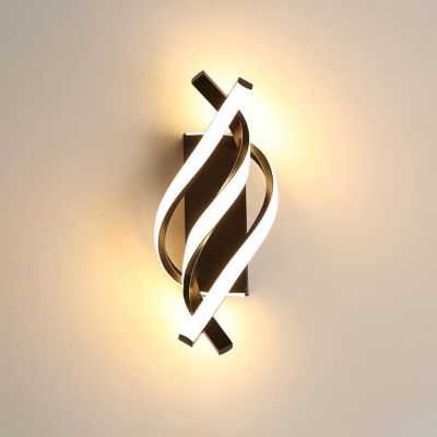 Yuanhao Applique murale d'intérieur, lampe murale LED moderne 22 W design incurvé, appliques murales lumière blanche chaude 3000 K