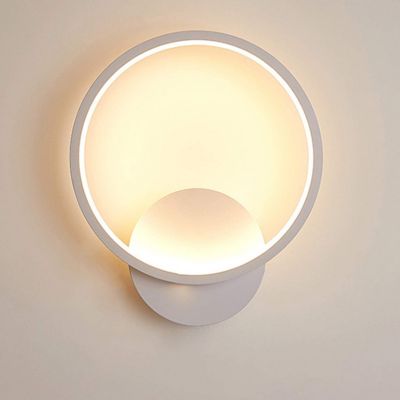 Yuanhao Applique murale LED d'intérieur 12 W ronde blanche chaude 3000 K moderne pour chambre à coucher, salon, escaliers, couloir