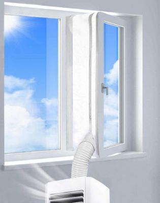 Yuanhao Couvre-fenêtre - 300 cm - Kit d'étanchéité de fenêtre pour climatiseur mobile - Fixation velcro - Joint de fenêtre