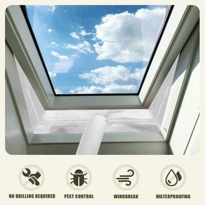 Yuanhao Couvre-fenêtre - 400 cm - Kit d'étanchéité de fenêtre pour climatiseur mobile - Fixation velcro - Joint de fenêtre