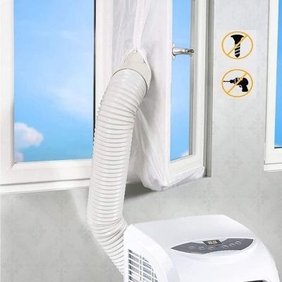 Yuanhao Couvre-fenêtre - 400 cm - Kit d'étanchéité de fenêtre pour climatiseur mobile - Fixation velcro - Joint de fenêtre