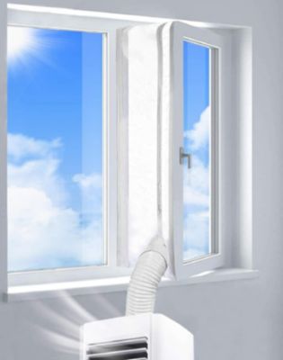 Yuanhao Couvre-fenêtre - 500 cm - Kit d'étanchéité de fenêtre pour climatiseur mobile - Fixation velcro - Joint de fenêtre