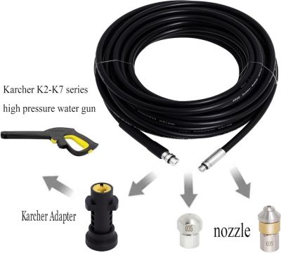 Yuanhao Déboucheur Canalisation 20m - furet karcher compatible avec Karcher K2, K3, K4, K5, K6, K7, nettoyeur haute pression 180Ba