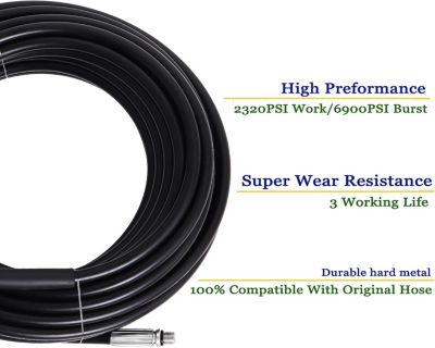 Yuanhao Déboucheur Canalisation 20m - furet karcher compatible avec Karcher K2, K3, K4, K5, K6, K7, nettoyeur haute pression 180Ba