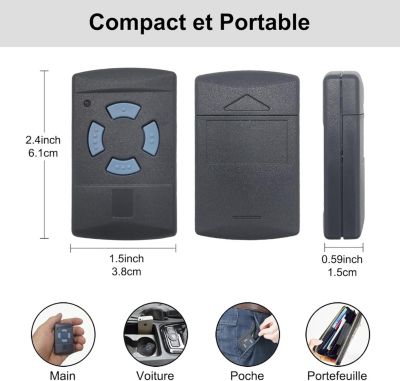 Yuanhao Hörmann Garage Remote Blue Button - Télécommande 868 MHz uniquement compatible avec les portes de garage Hörmann