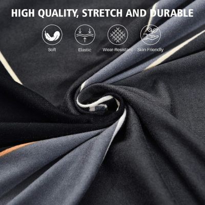 Yuanhao Housse pour canapé 3 places en L avec imprimé extensible 190-230cm, housse de coussin 6 pièces du même style 45x45cm, gris