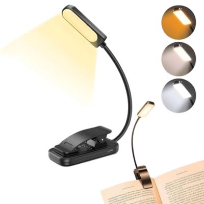 Yuanhao Lampe de lecture pour livre - avec pince - Lampe à pince pour chambre à coucher - Lampe de lecture LED - Lampes à pince -