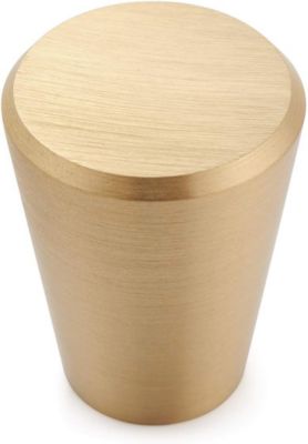 Yuanhao Lot de 10 boutons de porte en laiton massif pur pour placards, tiroirs et penderies Cône doré 20 mm