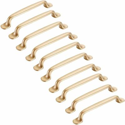 Yuanhao Lot de 10 poignées de placard dorées de 128 mm - Poignées de meuble pour porte de placard de cuisine