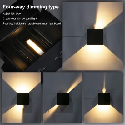 Yuanhao Lot de 2 appliques murales intérieures/extérieures 12 W IP65 étanches à LED réglables vers le bas 3000 K blanc chaud pour