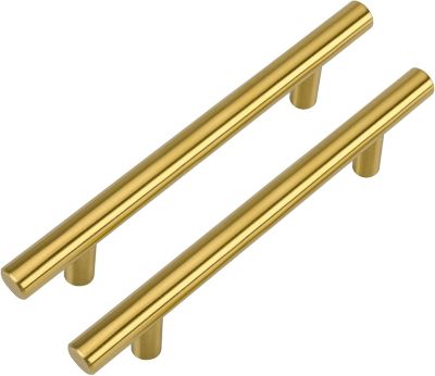 Yuanhao Lot de 2 poignées de porte d'armoire de cuisine en aluminium brossé, bouton en T en acier inoxydable, distance centrale 19