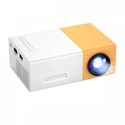 Yuanhao Mini projecteur jaune, vidéoprojecteur LED pour téléphone portable Full HD pour cinéma maison, pour une utilisation