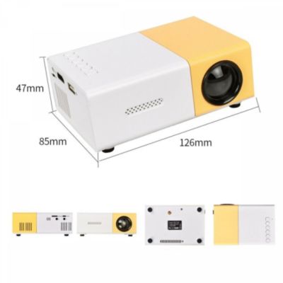 Yuanhao Mini projecteur jaune, vidéoprojecteur LED pour téléphone portable Full HD pour cinéma maison, pour une utilisation
