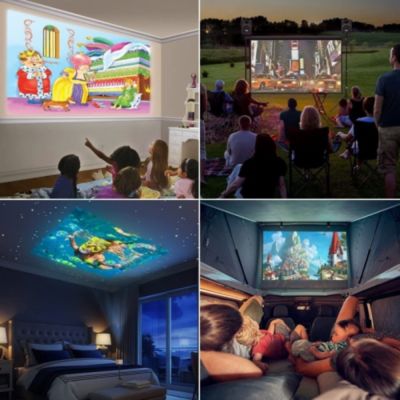 Yuanhao Mini projecteur jaune, vidéoprojecteur LED pour téléphone portable Full HD pour cinéma maison, pour une utilisation