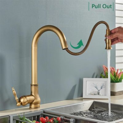 Yuanhao Mitigeur de cuisine avec douchette extractible, mitigeur évier à douchette, or