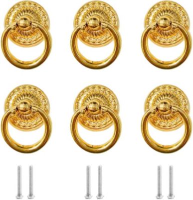 Yuanhao Poignée de meuble antique 6 pièces Poignées de tiroir antiques Poignées de tirage en anneau Poignées de tirage en anneau d