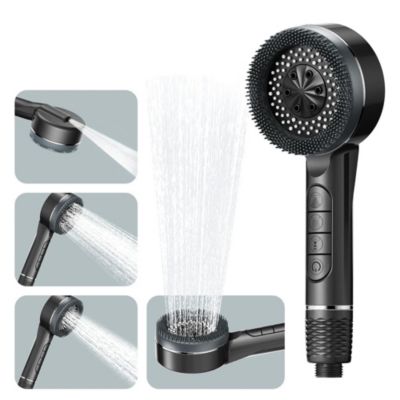 Yuanhao Pommeau de douche haute pression - 4 types de jets - avec flexible de 1,5 m - pommeau de douche anticalcaire avec filtre -