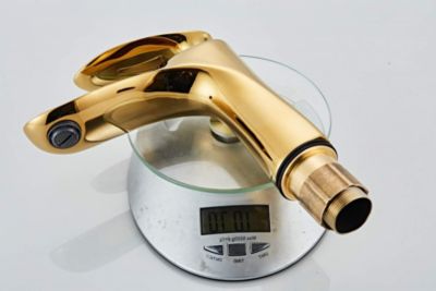 Yuanhao Robinet Salle de Bain - doré Mitigeur - Mitigeur lavabo - pour Lave-Mains - Robinet Simple de Lavabo