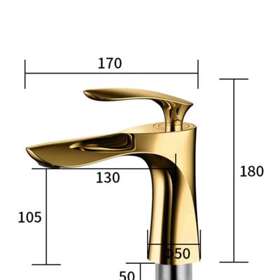 Yuanhao Robinet Salle de Bain - doré Mitigeur - Mitigeur lavabo - pour Lave-Mains - Robinet Simple de Lavabo