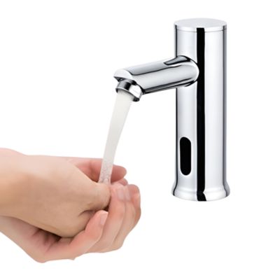 Yuanhao Robinet Salle de Bain - Mitigeur à capteur infrarouge chrome - Robinet de lavabo à capteur automatique alimenté par batter