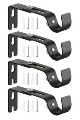 Yuanhao Support extensible long universel pour barre à rideau - 4 Pcs - Support de Tringle à Rideau Réglable