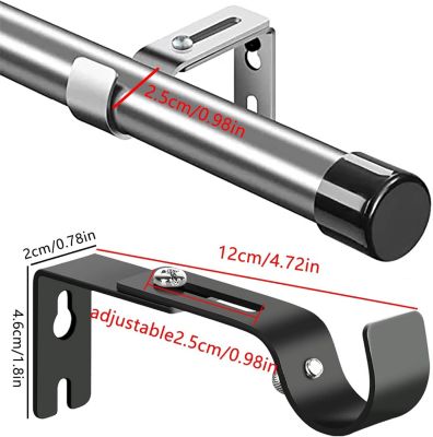 Yuanhao Support extensible long universel pour barre à rideau - 4 Pcs - Support de Tringle à Rideau Réglable
