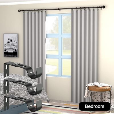 Yuanhao Support extensible long universel pour barre à rideau - 4 Pcs - Support de Tringle à Rideau Réglable