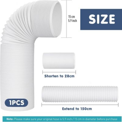 Yuanhao Tuyau d'échappement de climatisation - Dimension extérieure diamètre 150mm - 1,5 mètre - Tuyau de vidange climatiseur mobi