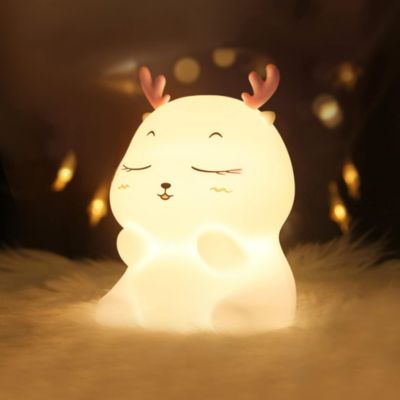 Yuanhao Veilleuse bébé rechargeable - Veilleuse LED 7 couleurs - Lampe de chevet tactile en silicone - Avec minuterie
