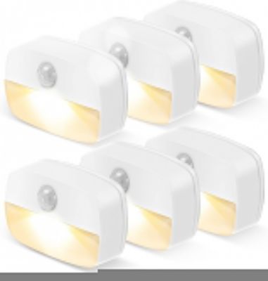 Yuanhao Veilleuse à détecteur de mouvement - Lot de 6 - Veilleuse LED d'intérieur - Lampe à piles