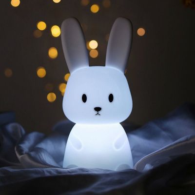 Yuanhao Veilleuse lapin bébé avec 7 changements de lumière 2 pièces, chargement USB et synchronisation