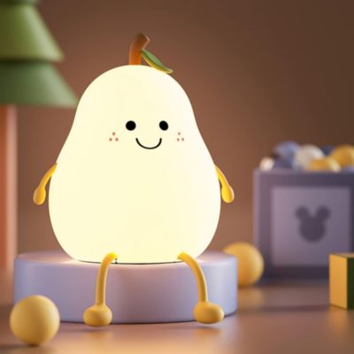 Yuanhao Veilleuse LED créative en forme de poire - 7 couleurs changeantes - Avec fonction minuterie - Rechargeable par USB
