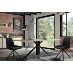 YUMA - Séjour Industriel Table 200cm + Buffet 3 Portes