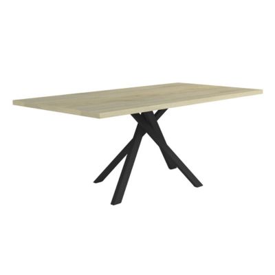 YUMA - Séjour Industriel Table 200cm + Buffet 3 Portes