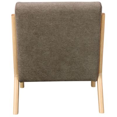 ZACK-Fauteuil en bois naturel et tissu Trendy Taupe