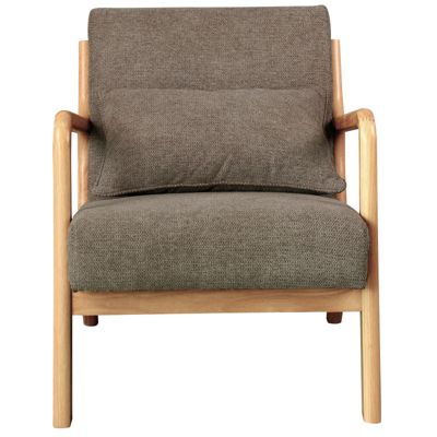ZACK-Fauteuil en bois naturel et tissu Trendy Taupe
