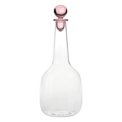 Zafferano Bouteille Bilia En Verre Borosilicaté Couleur Rose, Réalisée Entièrement À La Main, Pièce Unique.