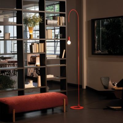 Zafferano - Lampadaire Filo, Orientable À 200, Métal Peint, Ampoule E27 Max 60W Incluse, H 231Cm - Blanc