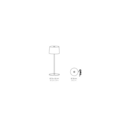 Zafferano Olivia Pro Micro Lampada a led da tavolo Bianca ricaricabile e dimmerabile