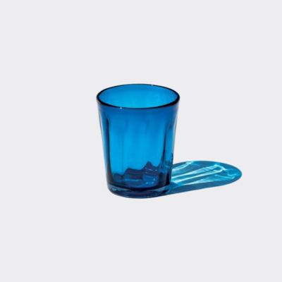 Zafferano Set 6 Verres Tumbler Série Bei Bleu Nuit, Verre Teinté Dans La Masse Soufflé À La Bouche, Fabrication Artisanale À La